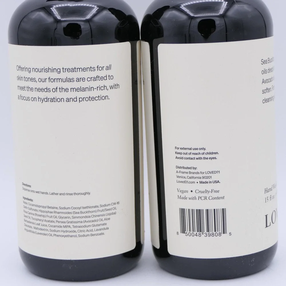 Loved01 Hand Wash Liquid Soap 4 Pack 15 oz Ea, Sea Buckthorn Rosehip Avocado Oil